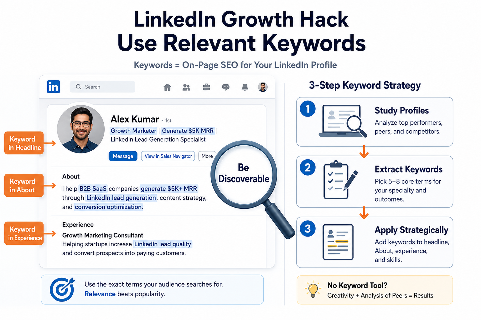 LinkedIn Growth Hack - Use Relevant Keywords