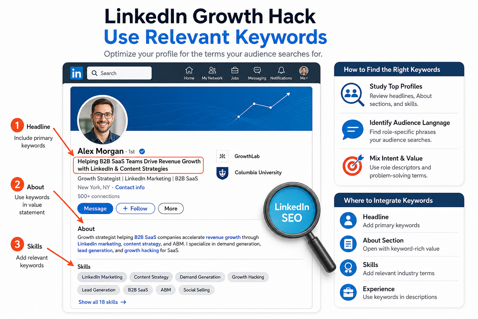 LinkedIn Growth Hack - Use Relevant Keywords