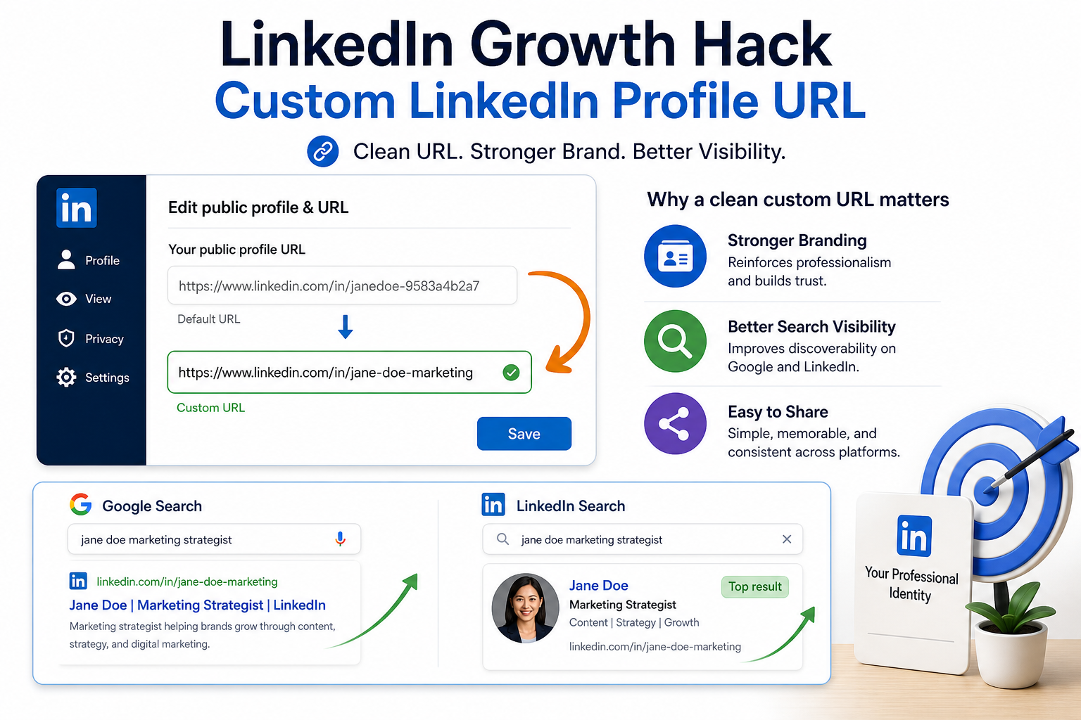 LinkedIn Growth Hack - Custom LinkedIn Profile URL