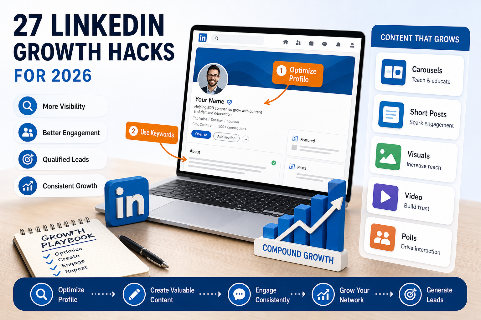 The 27 LinkedIn growth hacks You Should Be Using in 2026