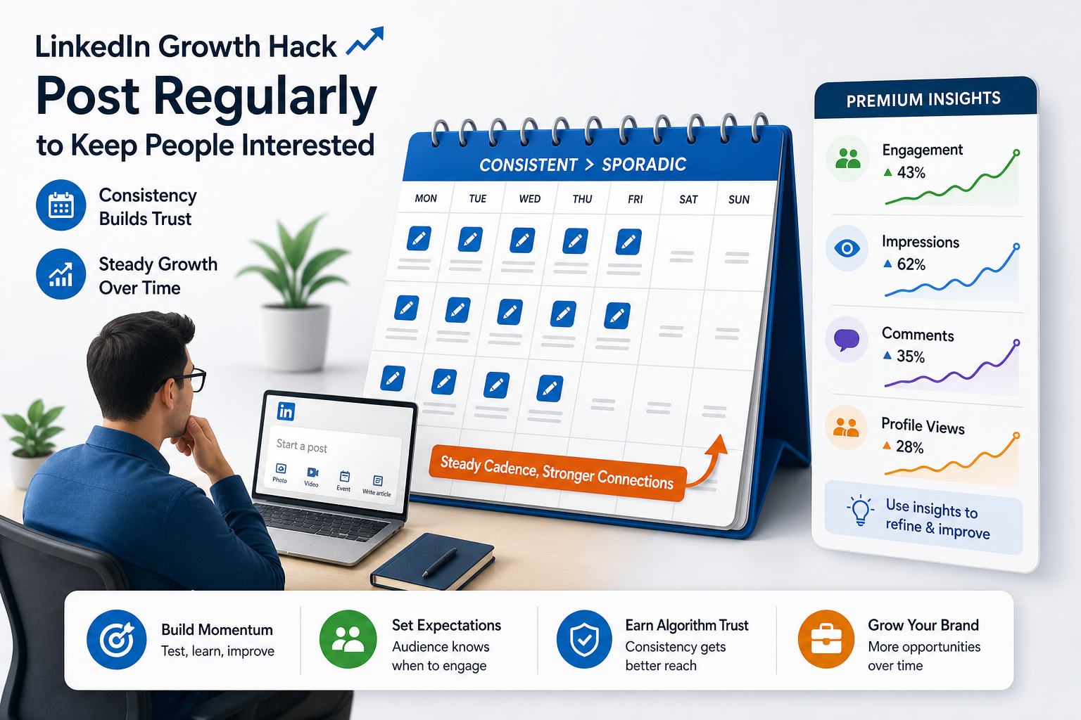 LinkedIn Growth Hack - Post Regularly to Keep People Interested