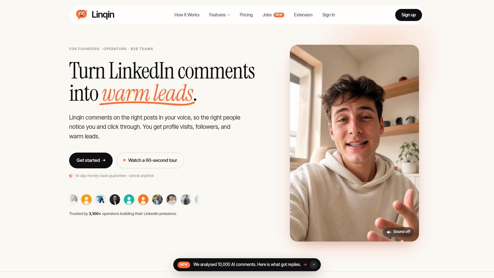 Screenshot from https://linqin.ai