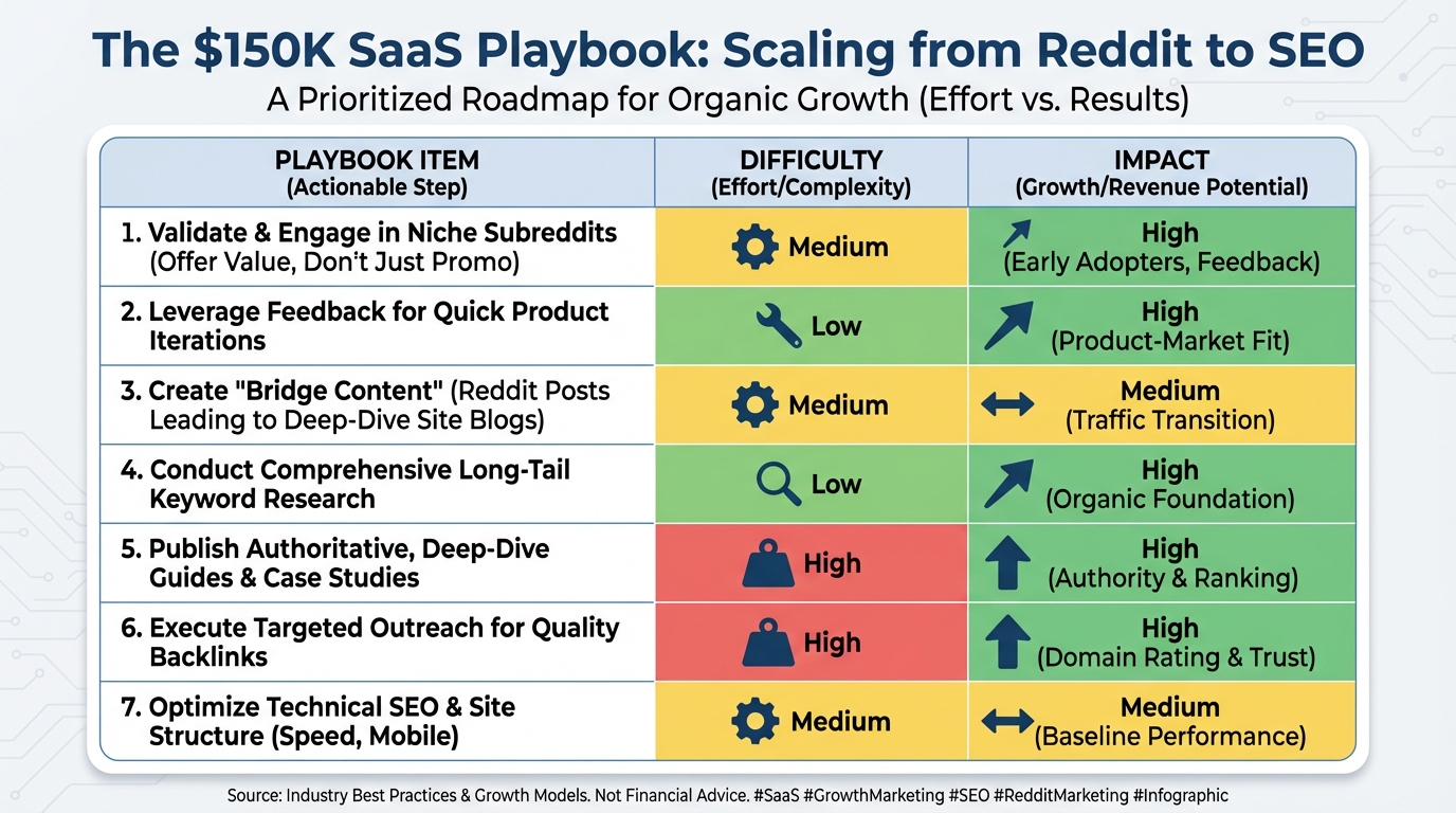 The $150K SaaS Playbook: Scaling from Reddit to SEO