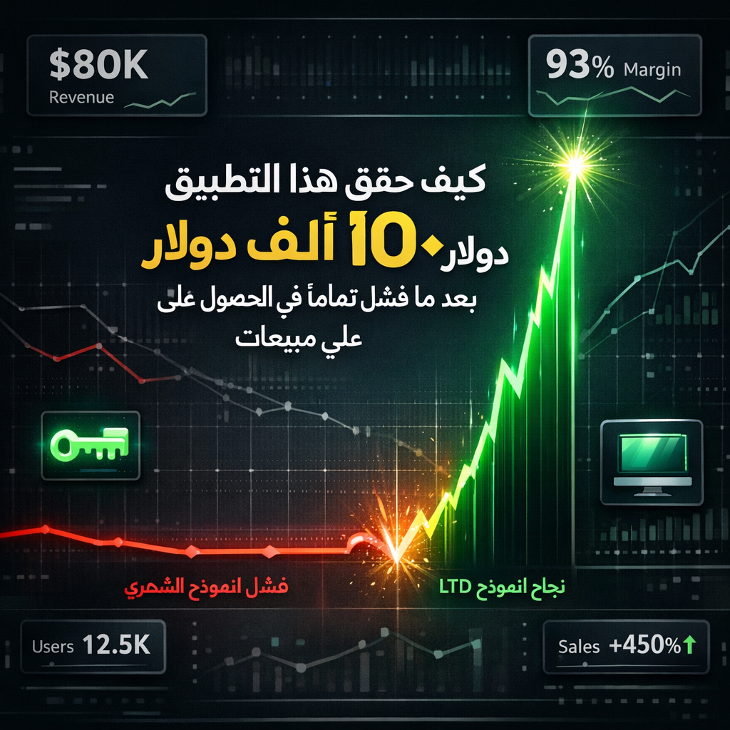 كيف حقق هذا التطبيق ٨٠ ألف دولار بعد ما فشل تماماً في الحصول علي مبيعات